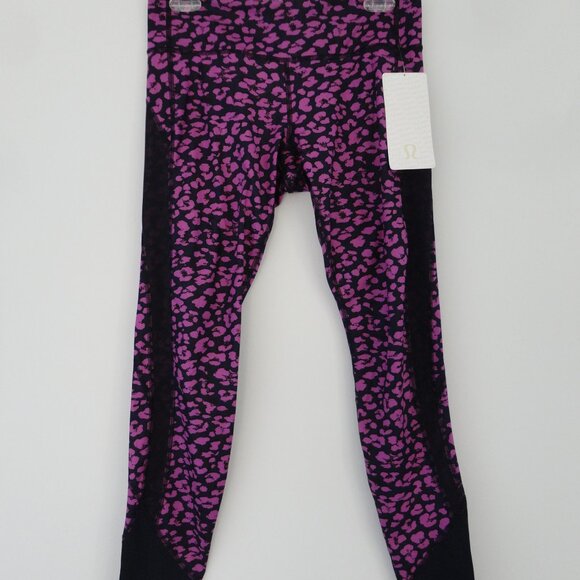NWT LULULEMON MCHX/NVLB Purple Black Mesh Drop It Like It's Hot Tight Pants 8 - Picture 1 of 6